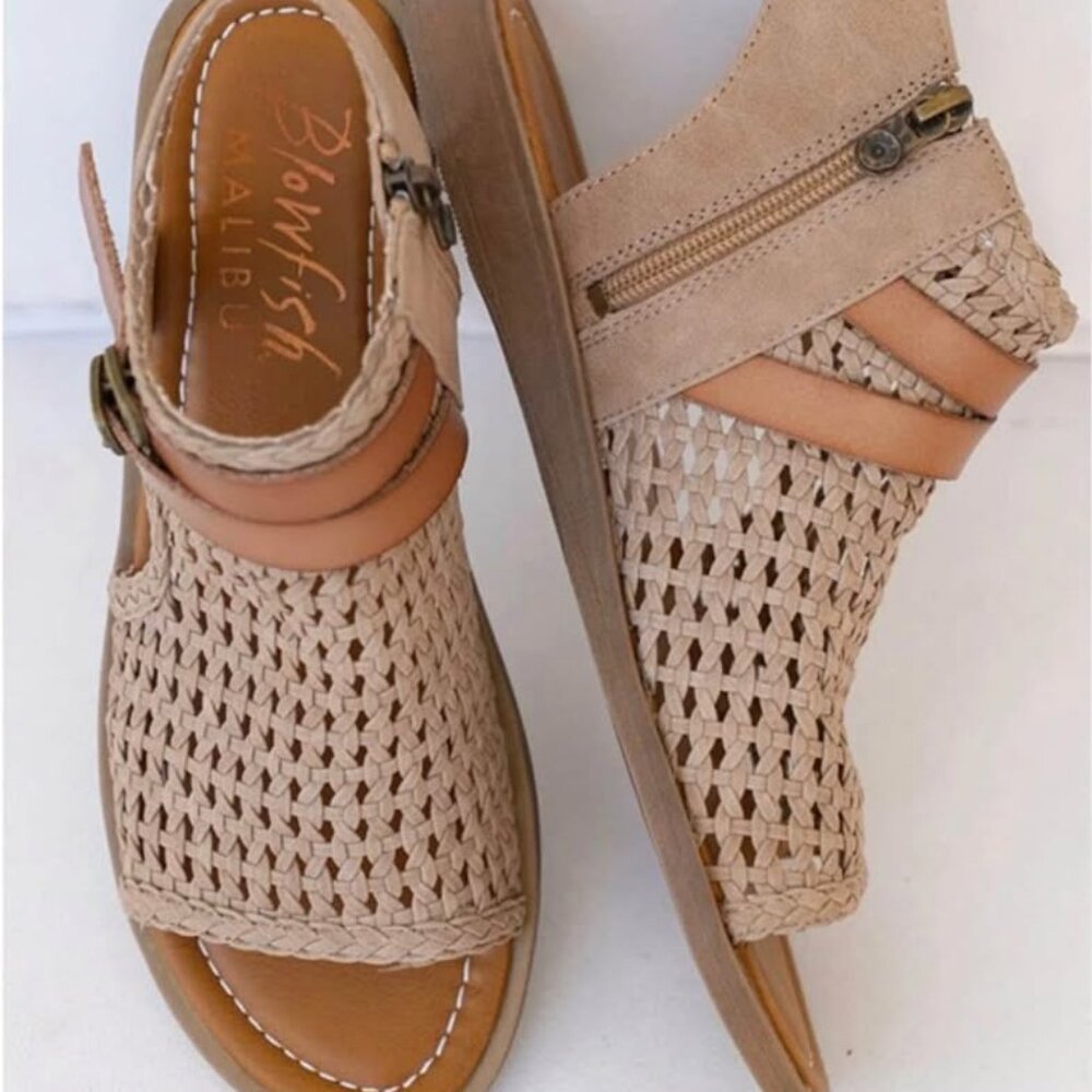 NIB Blowfish Woven Gladiator Flat Sandals Size 7.5